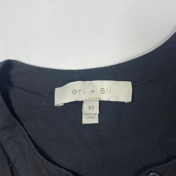 Anthropologie Eri + Ali Black Button Front Crochet Detail Sleeveless Top XS - Picture 7 of 10